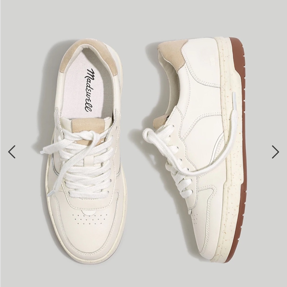 Madewell court sneakers in white ivory multi leather size 7.5